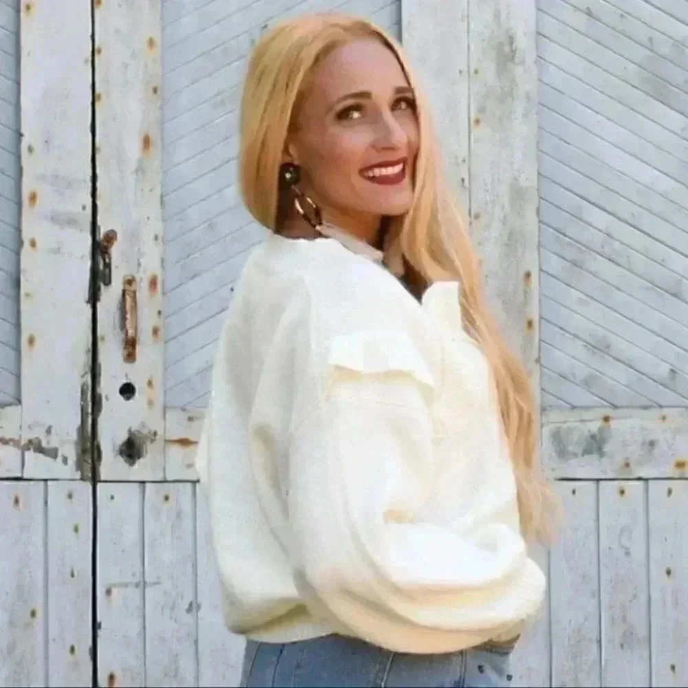 STEPH Cream Knit Sweater